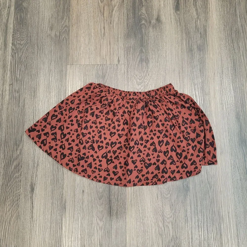 Old Navy Skirt Hearts Print Elastic Waist Casual Cute Girl Size 18-24‎ M